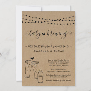 Invitation Le Baby shower neutre de genre du couple de brasse