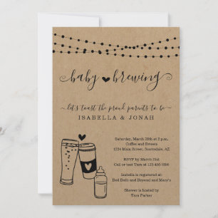 Invitation Le Baby shower neutre de genre du couple de brasse