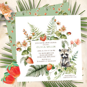 Invitation Le Baby shower Raccoon de la nature