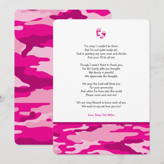 Invitation Le Baby Shower Rose De Poeme De Fille De Camo Vous Zazzle Fr