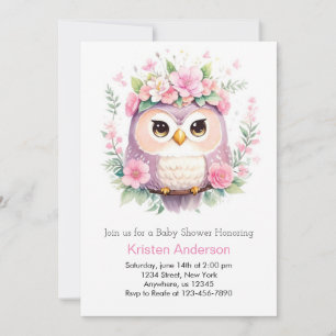 Invitation Le Baby shower rose des filles florales de la chou