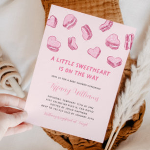 Invitation Le Baby shower rose petit amoureux de Valentine