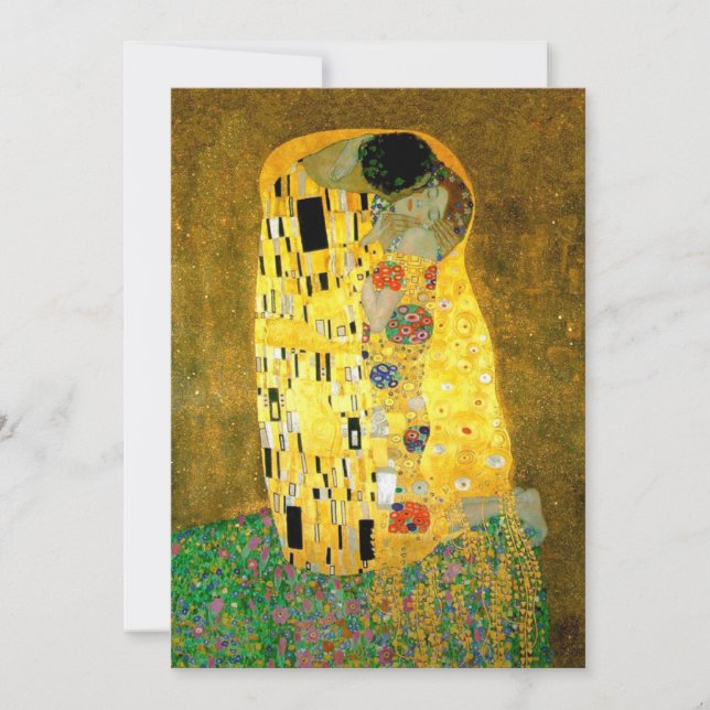 Invitation Le baiser Gustav Klimt épousant l'invitation de | (Devant)
