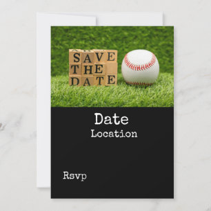 Invitation Le baseball sauve la date avec le ballon sur l'her