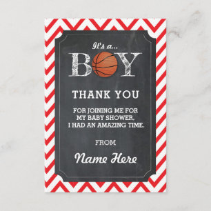 Invitation Le basket-ball de GARÇON de Merci carde le rouge