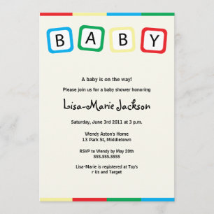 Invitation Le bébé bloque l'invitation de baby shower -