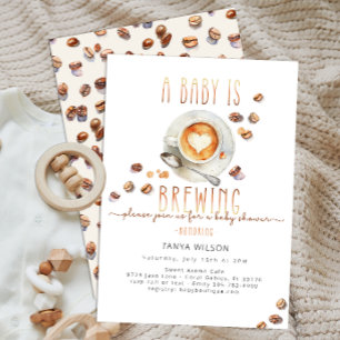 Invitation Le bébé brasse du Baby shower de café