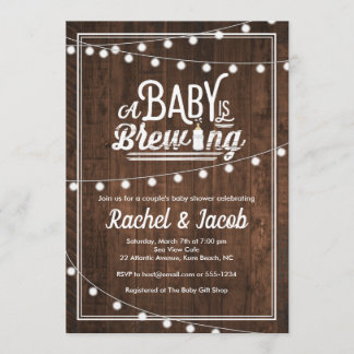 Invitation Le bébé brasse du Baby shower rustique