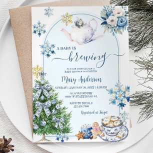 Invitation Le bébé brasse la Chinoiserie Tea Party Baby showe