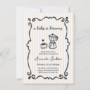 Invitation Le bébé brasse le baby shower de café