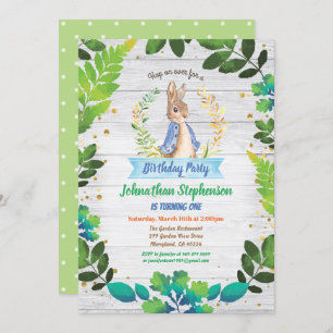 Invitation Le bébé Bunny premier anniversaire Printemps Pâque
