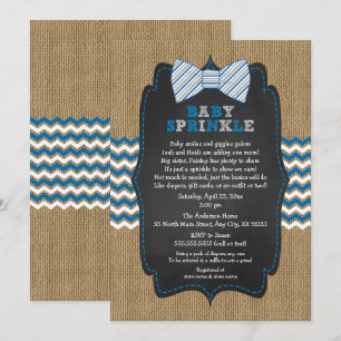 Invitation Le bébé de cravate d'arc arrosent des invitations,