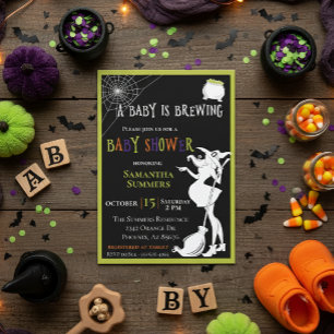 Invitation Le bébé d'Halloween brasse le Baby shower sorcier