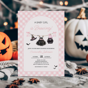 Invitation Le bébé d'Halloween rose brasse le Baby shower