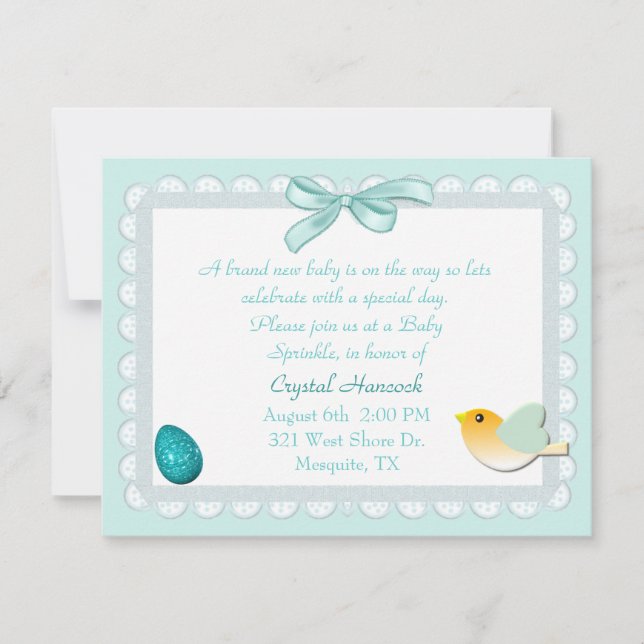 Invitation Le bébé doux d'oeillet en pastel arrosent (Devant)