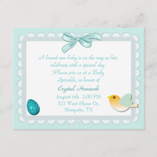 Invitation Le bébé doux d'oeillet en pastel arrosent