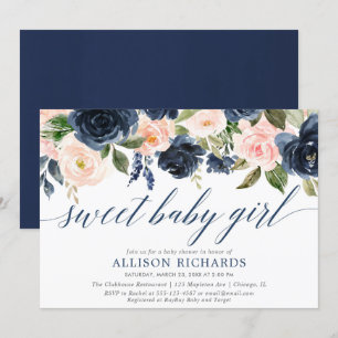 Invitation Le bébé doux rougissent et le baby shower de fille