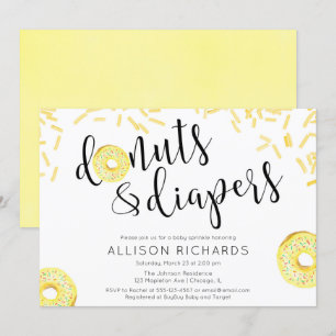 Invitation Le bébé jaune neutre de genre de couches-culottes