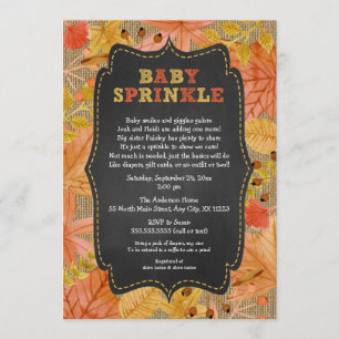 Invitation Le bébé rustique de feuille d'automne