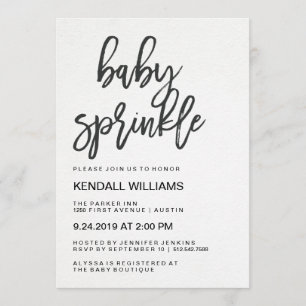 Invitation Le bébé unisexe de typographie moderne minimaliste