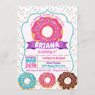 Invitation Le beignet d'invitations de fête d'anniversaire de
