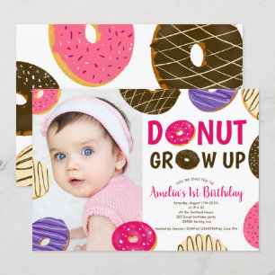 Invitation Le beignet grandissent anniversaire de photo
