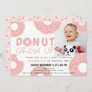 Invitation Le beignet grandissent le ęr anniversaire de photo