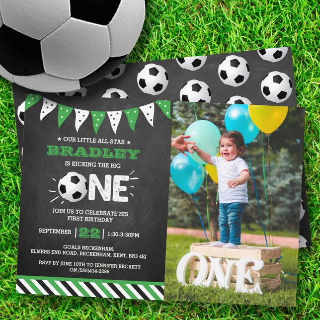 Invitation Le Big One | Football 1er anniversaire photo (Créateur téléchargé)