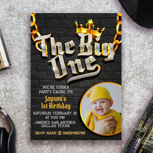 Invitation Le Big One - Hip hop avec photo (Créateur téléchargé)