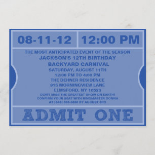 Invitation Le bleu admettent une fête d'anniversaire