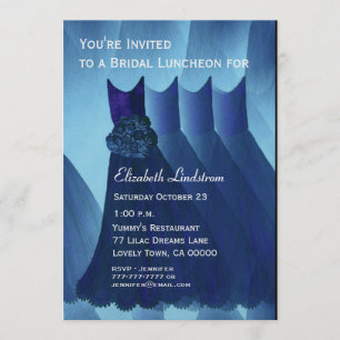Invitation Le bleu de brunch de déjeuner de demoiselle