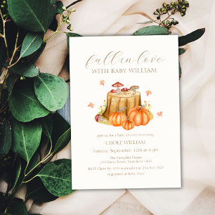 Invitation Le bois tombe dans l'amour Citrouille Baby shower 