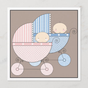 Invitation Le bonbon jumelle l'invitation de baby shower de