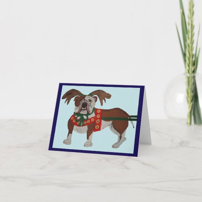 Invitation Le bouledogue rennes du Père Noël (Devant)