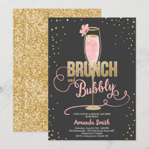 Invitation Le brunch et la Fête de la mariée pétillante