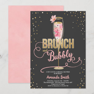 Invitation Le brunch et la Fête de la mariée pétillante