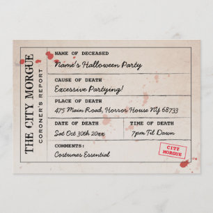 Invitation Le bureau de coroner de morgue de ville