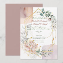 Le cadre doré floral Wedding