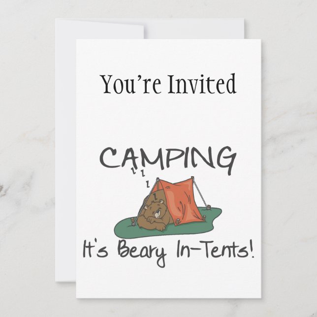 Invitation Le camping est Beary dans des tentes (Devant)