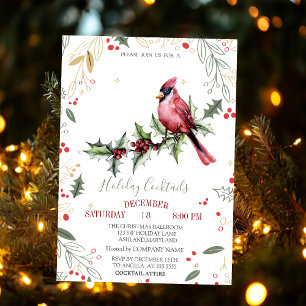 Invitation Le cardinal rouge Holly Berry Company Noël