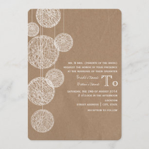 Invitation Le carton a inspiré épouser de globes de ficelle
