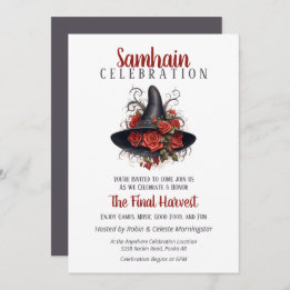 Invitation Le Casquette sorcier Samhain Harvest Halloween Par