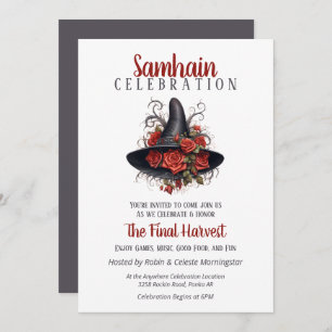 Invitation Le Casquette sorcier Samhain Harvest Halloween Par
