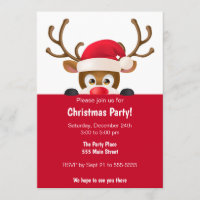 Le cerf commun badine l'invitation de fête de Noël