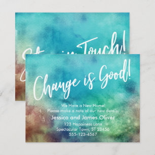 Invitation Le changement est bon ! Annonce aquarelle colorée