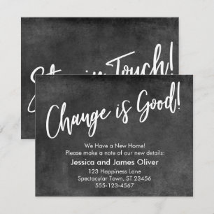 Invitation Le changement est bon ! Annonce grunge gris foncé