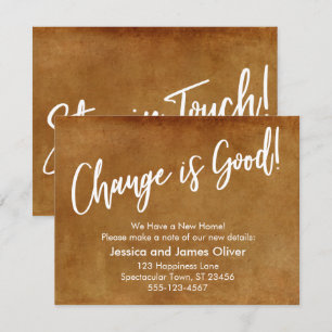Invitation Le changement est bon ! Grunge Orange Moving Faire