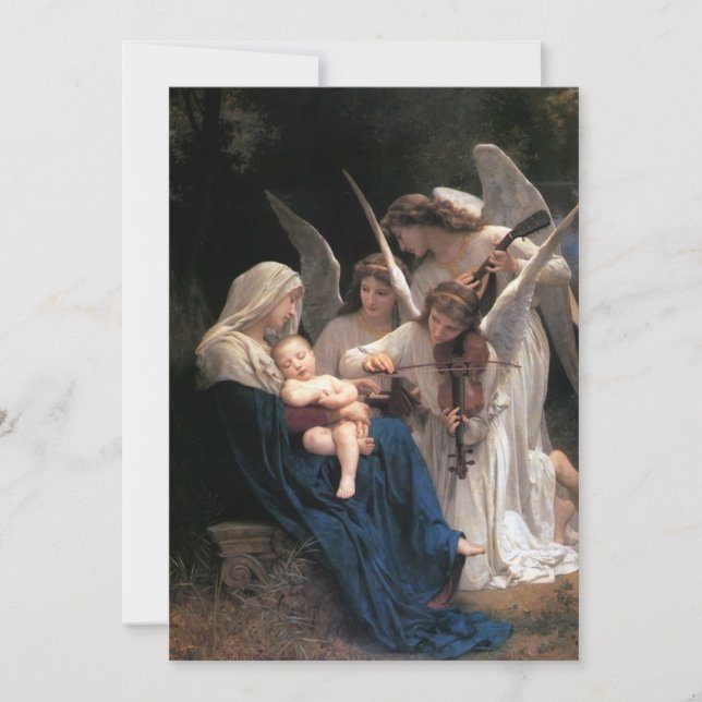 Invitation Le Chant des Anges par Bouguereau, Fête de Noël (Devant)