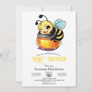 Invitation Le charmant Baby shower d'abeilles
