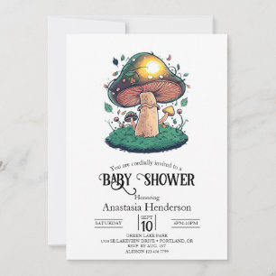 Invitation Le Charmant Baby shower De Champignons